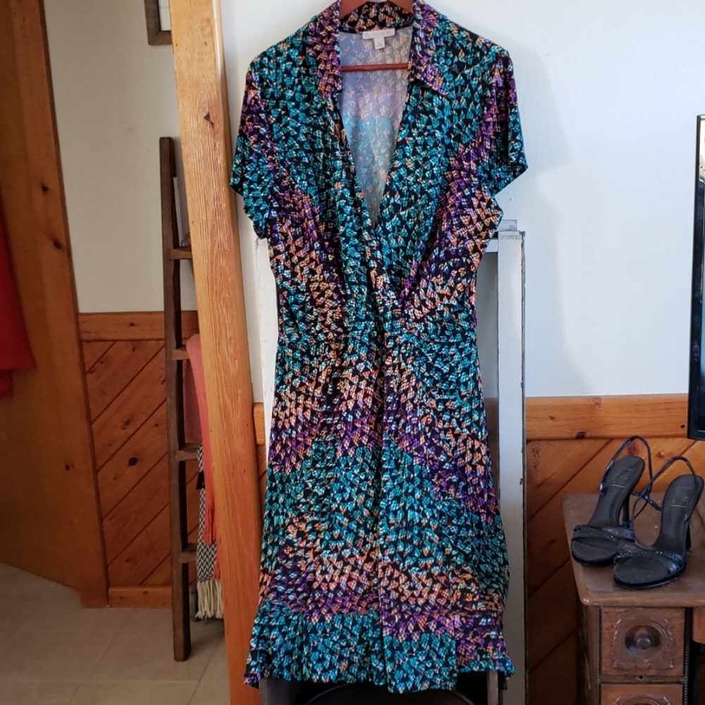 Reptile Print Faux Wrap Dress